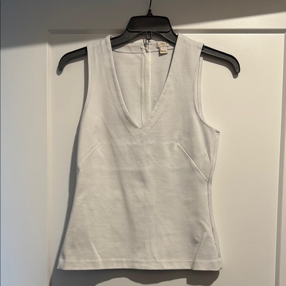 J. Crew White Fitted Sleeveless Tank Top